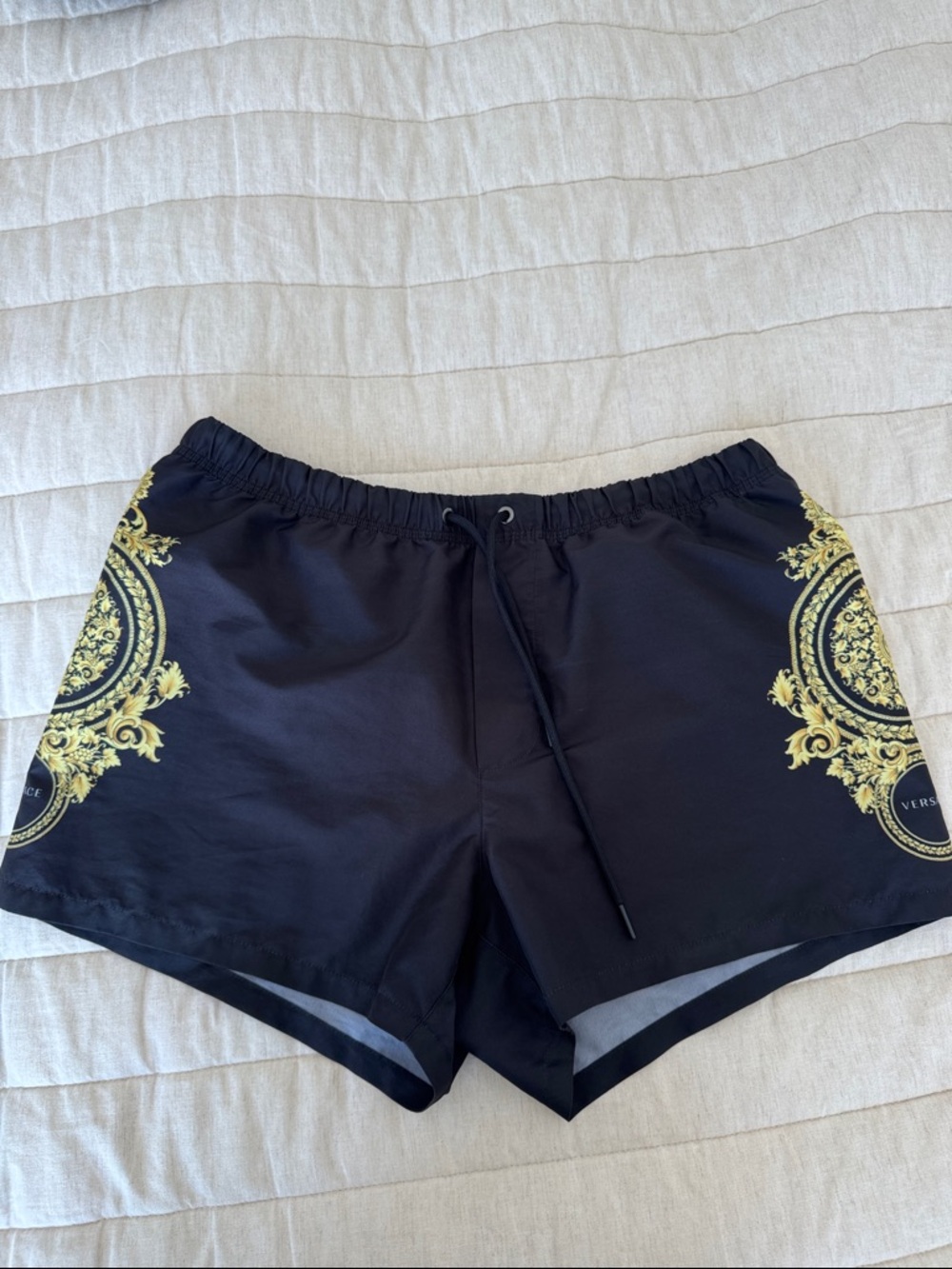 Versace beachwear with Baroque print